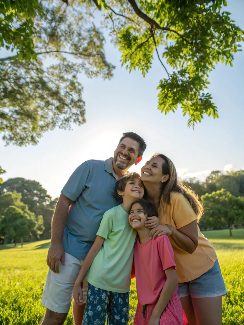 A family enjoying a leisurely walk in nature, highlighting the importance of outdoor activities and quality time together.
